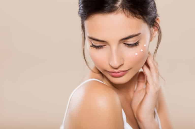 Beauty face with moisturizer